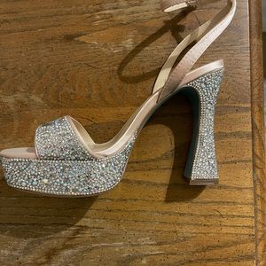 Like new betsey Johnson platform heels. Only worn once for wedding pictures!
